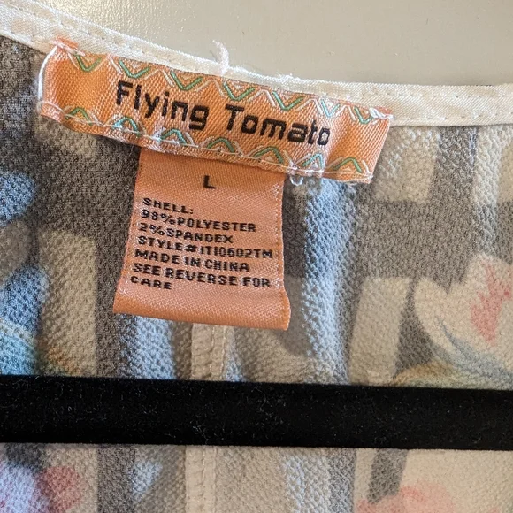 EUC Flying Tomato floral kimono style blouse L - Picture 4 of 6